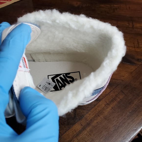 Vans Sk8-Hi Tapered PLATFORM Pig Suede Sherpa Women Size 7, Men Size 5.5 - Picture 9 of 11